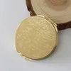 Najlepsza cena Dwustronne okrągłe złote składane lusterko makijażowe
