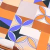 New Twill Silk Scarf Women Geometric Stoles Printing Square Scarves Fashion Wrap Female Foulard Large Hijab Shawl Neckerchief 130*130CM