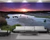 Living 3d Wallpaper Romantic Landscape 3d Mural Wallpaper Beautiful Sunset Scenery Custom 3D Photo Wallpaper Home Decor