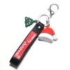 Merry Christmas Keychain Cartoon Tree Santa Hat Socks Keychains Key Ring Holders Bag hangt mode hiphop sieraden