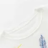 秋冬女性のファッション羽刺繍ニットセーターブラックホワイト女性/女の子カジュアルセーター211216