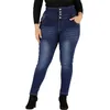 Dames Button Winter Jeans Plus Size Hoge Taille Skinny Denim Broek Casual Stretch Potlood Jeans Dames Calca Feminina LJ201029