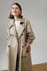 UK Brand new Fashion 2020 Fall Autumn Casual Double breasted Simple Classic Long Trench coat with belt Chic Female windbreaker LJ200825