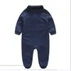 Hot Sälj Nyfödda Barnkläder Långärmad Designer 100% Bomull Baby Rompers Infant Clothing Baby Boys Girls Jumpsuits + Hat Romper