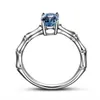 Kreativer Bambus einfacher Ring nat￼rlicher Aquamarin Ring plattiert 18k Verlobungsschmuck Frauen Wild Ring Modeversorgung