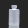 30ml Glass Bottle Flat Shoulder Frosted Clear Amber Glass Round Essential Oil Serum Bottle With Glass Dropper Perfume Bottles