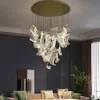 Lampadario a led di lusso moderno Lampade per soggiorno grande arredamento per la casa appeso luce design creativo villa scala lampada in acrilico oro