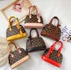 Fashion Children Shell Handbag Kids Printed PU Leather Chain Bag Girls Single Shoulder Designer Women Mini Lipstick