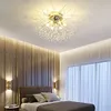 Il soffitto di cristallo del dente di leone nordico illumina la lampada da camera da letto calda, il lampadario di cristallo moderno e minimalista illumina la lampada rossa della lucciola del ristorante