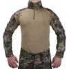 Рубашки на открытом воздухе камуфляж Kryptek Mandrake Тактическая рубашка с длинным рукавом T Мужчины боевые футболка охотничьей армии