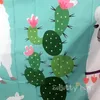 Прекрасный мультфильм Alpaca CACTUS Душевая занавеска Зеленый цвет Водонепроницаемые ванные Шторы для ванной для ванны Широкие 12 шт. Крючки Y200108