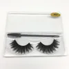 3D Mink ögonfransar med Macarasa borste Set Handgjorda falska falska fransar Naturliga mjuka tjocka långa ögonfransar Pack Ultra Wispy False Eyelash Kit Extension for Beauty Makeup