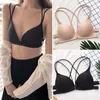 Women Lingeries Sexy Deep V French Style Soft Women Bras Back/Front Clasp Lace Lightweight Breathable Underwear