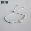 Cadeia de moda de Ruifan Bowknot 925 Bracelete de prata esterlina feminino zircônia cúbica pulseiras femininas jóias de casamento ybr057 cx20064287164