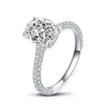 AINUOSHI 2,5 carats taille ovale diamant simulé fiançailles mariage bague en argent sterling 4 griffes bijoux élégants pour femmes Y200106