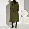 LANMREM PRAWDALNE CAWTONEDNY Zielony płaszcz z długim rękawem Lose Fit Women Parkas Fashion Autumn Winter 201210