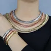 Top qualité classique design européen mode femmes bijoux or rose couleur argent 10mm chevrons serpent chaîne collier ras du cou 239m