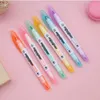 Highlighters Creative Window Design Pen Student Pen 6 Pióra fluorescencyjne Ustaw Pisze lub Mark Multi Choice Color