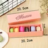 4 Colors Macaron Box Cupcake Boxes Home Made Macarons Chocolate Carton Biscuit Muffin Case Retail Paper Packaging 20.3*5.3*5.3cm