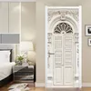 PVC autoadesivo impermeabile adesivo per porta 3D stereo bianco telaio della porta soggiorno camera da letto stile europeo di lusso decorazioni per la casa murales T200609