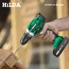 HILDA Electric Drill Cordless Screwdriver Lithium Battery Two-speed Mini Drill Cordless Screwdriver Power Tools 201225