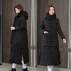 Parka hiver rembourré femmes nouveau sur le genou épaissi grand coréen mince veste rembourrée imprimée froide 905 201030