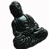 Doğal koyu yeşil yeşim buddha iyi şanslar kolye AQ1