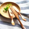 300pcs/lot High Quality Knife Style Wooden Mask Japan Butter Knife Marmalade Knife Dinner Knives Tabeware With Thick Handle