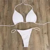 6 Cores Novo Sexy Tiny Thong Bikini Women Swimsuit Feminino Duas Peças Conjunto de Biquíni Halter Bather Maiô