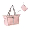 Nylon resväska kvinnor vikbara vattentäta duffelpåsar arrangör stor kapacitet bagage rosa shopping tote t200710