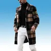 Autumn Wool Jacket Casual Plaid Dubbele zijde wollen jassen Mens MIDEN LENGTE Winter 3xl jas Retail Groothandel uit het deler
