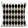 Géométrie coussin décoratif couvre mode noir et blanc rayé taie d'oreiller en lin canapé-lit voiture impression personnalisée taie d'oreiller 6155939