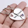 Fashion Best Friend Couple Pendant Necklace Rainbow Broken Heart Bff Good Friend Gift Friendship Jewelry w-00621