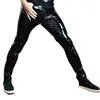 mens red leather pants