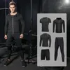Running Sets Men's Sportswear Man Compression Suits With Hooded Reflective Tracksuits Sports Joggers Training Fitness Gym Clothes Set