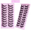 Nieuwste Dikke Krullend Crisscross Mink False Wimpers Extensions Zachte Levendige Handgemaakte Herbruikbare 10 Pairs 3D Fake Washes Eyes Makeup Accessoire Roze Wimper Lade