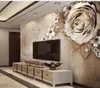 3D Stereo Golden Rose Soft Ball Jewelry Wallpapers TV Bakgrund Vägg 3D Stereoskopisk tapet