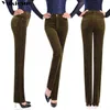 Automne Femmes Pantalons en velours côtelé Pantalon Mujer Taille haute Pantalon droit Plus Taille 3XL Pantalon de survêtement décontracté Pantalon Pantalon ample Femme 201113