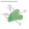 Conjunto de ferramentas 2 em 1 para rolo verde e Gua Sha, massageador raspador de jade natural com pedras para rosto, pescoço, costas e mandíbula gddhser2249615