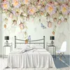 Aangepaste 3D Foto Behang Handgeschilderde Rose Bloem Vlinder Moderne Olieverfschilderkamer Slaapkamer Woonkamer Wall Paper Home Decor