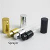 100ml Parlak Mat Siyah Cam Parfüm Şişesi Püskürtücü Atomizer Pompa Şişeleri Koku Kapları ile Altın Gümüş Siyah Kapak 20 adet