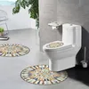 Väggbadmattor badrum dekoration toalett klistermärken Vattentät pastor skönhetssöm självhäftande golv klistermärke