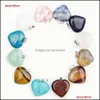 Charms Jewelry Findings Components 10 Styles Lots Heart Moon Star Druzy Crystal Natural Stone Pendant Diy Necklace Earrings Women Men Fash