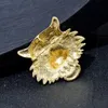 Pins, Brooches TaoHill Sparkling Tiger Head Brooch Pins Luxury Animal Women For Dinner Party 2022 Fashion Jewelry Gift