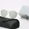 Klasyczne okrągłe okulary przeciwsłoneczne projektant marki Uv400 Oczoce metalowe złote okulary przeciwsłoneczne Słoneczne Mężczyznę Mężczyznę lustro szklane z pudełkiem