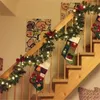 Рождественские украшения гирлянда украшения ротанга огни венок камин лестницы стены дверь сосна рождественские дерево светодиодный свет декор 201028