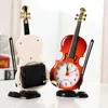 Simulation violin alarm clock creative musical instrument modeling Table Clocks ornaments desk clock