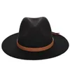 Ontwerper herfst winter jazz hoeden luxe zon hoed vrouwen mannen fedora hoed klassieke brede rand vilt floppy panama cap chapeau imitatie wol cap