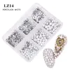 New Mixed Size Crystal AB Glass Rhinestones for Nails Non Hot Fix 3D Flatback Strass Gems Glitter Jewelry Nail Art Decorations