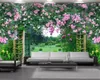 Fantasy Flower Park 3D Wallpaper Romantic 3d Landscape Wallpaper Interior Decorative Silk 3d Mural Wallpaper